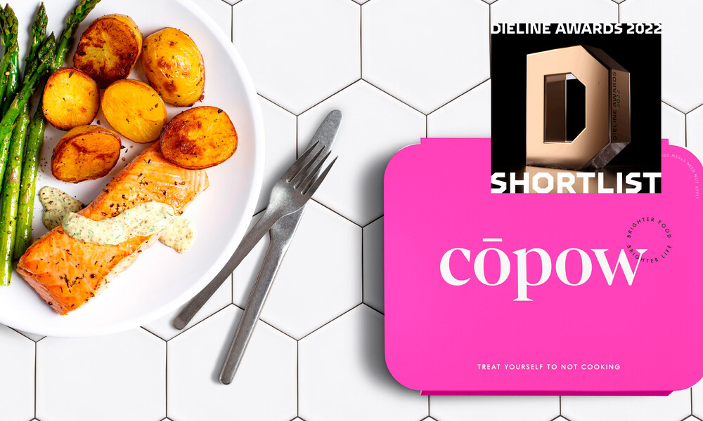 Copow meal delivery dieline award winning branding packaging design