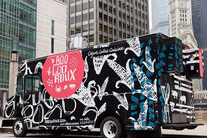 Boo coo roux food truck wrap design 14