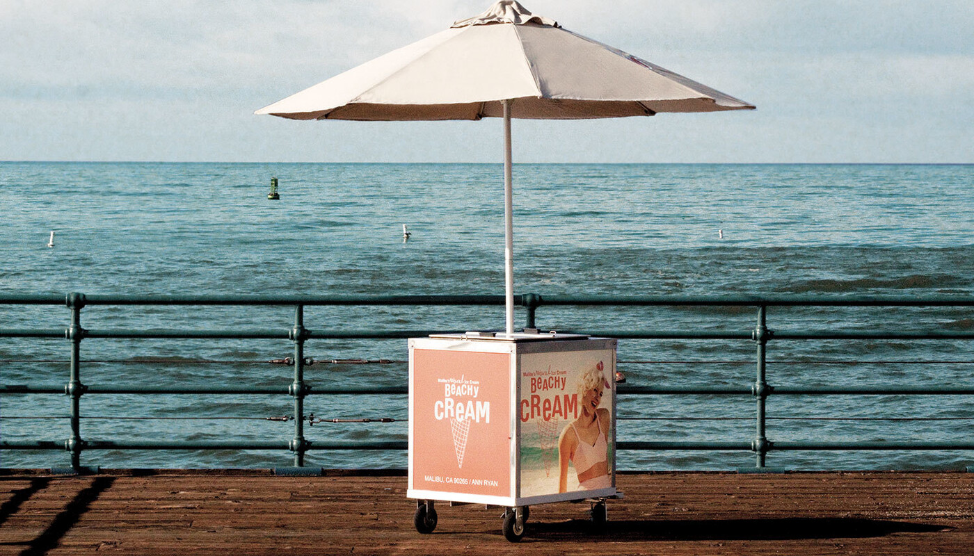Beachy cream ice cream cart design blog 2x