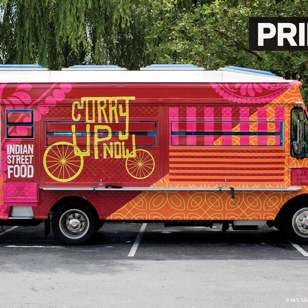 Curry up now restaurant food mobile food truck wrap design print mag 2x