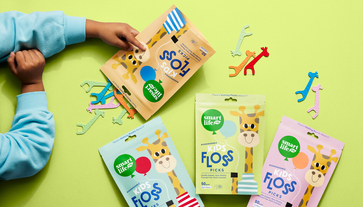 Smartlife dental cpg kids floss picks packaging design16