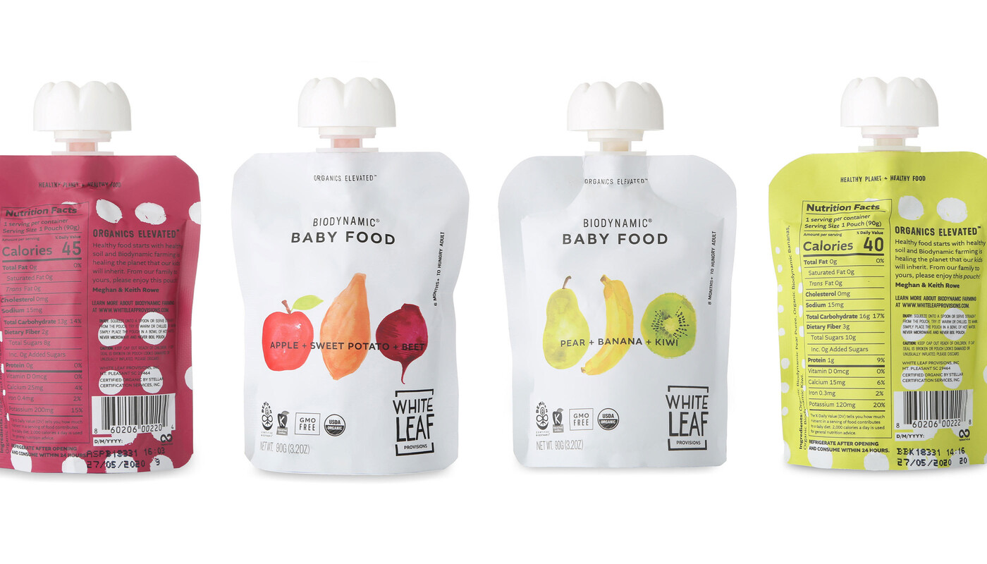 White leaf baby food packaging design brand identity2